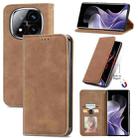 For Xiaomi Redmi Note 14 Pro+ 5G Retro Skin Feel Magnetic Flip Leather Phone Case(Brown) - 1