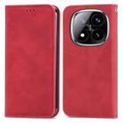 For Xiaomi Redmi Note 14 Pro+ 5G Retro Skin Feel Magnetic Flip Leather Phone Case(Red) - 2