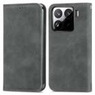 For Xiaomi 15 Retro Skin Feel Magnetic Flip Leather Phone Case(Gray) - 2