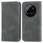 For Xiaomi 15 Ultra Retro Skin Feel Magnetic Flip Leather Phone Case(Gray) - 2