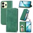 For Redmi Note 14 4G 164.84mm Retro Skin Feel Magnetic Flip Leather Phone Case(Green) - 1