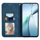 For Redmi Note 14 4G 164.84mm Retro Skin Feel Magnetic Flip Leather Phone Case(Blue) - 3
