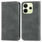 For Redmi Note 14 4G 164.84mm Retro Skin Feel Magnetic Flip Leather Phone Case(Gray) - 2