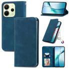 For Redmi Note 14 4G 163.25mm Retro Skin Feel Magnetic Flip Leather Phone Case(Blue) - 1