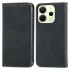 For Redmi Note 14 4G 163.25mm Retro Skin Feel Magnetic Flip Leather Phone Case(Black) - 2