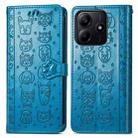 For Xiaomi Redmi Note 14 5G Cat and Dog Embossed Leather Phone Case(Blue) - 2