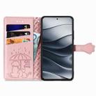 For Xiaomi Redmi Note 14 5G Cat and Dog Embossed Leather Phone Case(Rose Gold) - 3