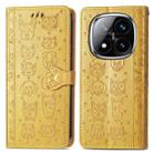 For Xiaomi Redmi Note 14 Pro+ 5G Cat and Dog Embossed Leather Phone Case(Yellow) - 2