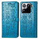 For Xiaomi 15 Cat and Dog Embossed Leather Phone Case(Blue) - 2
