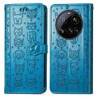 For Xiaomi 15 Ultra Cat and Dog Embossed Leather Phone Case(Blue) - 2