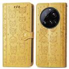 For Xiaomi 15 Ultra Cat and Dog Embossed Leather Phone Case(Yellow) - 2