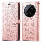 For Xiaomi 15 Ultra Cat and Dog Embossed Leather Phone Case(Rose Gold) - 2