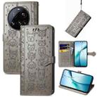 For Xiaomi 15 Ultra Cat and Dog Embossed Leather Phone Case(Gray) - 1