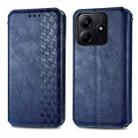 For Xiaomi Redmi Note 14 5G Cubic Grid Pressed Magnetic Leather Phone Case(Blue) - 2