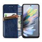 For Xiaomi Redmi Note 14 5G Cubic Grid Pressed Magnetic Leather Phone Case(Blue) - 3