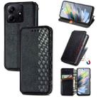 For Xiaomi Redmi Note 14 5G Cubic Grid Pressed Magnetic Leather Phone Case(Black) - 1