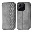 For Xiaomi Redmi Note 14 5G Cubic Grid Pressed Magnetic Leather Phone Case(Gray) - 2