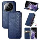 For Xiaomi Redmi Note 14 Pro+ 5G Cubic Grid Pressed Magnetic Leather Phone Case(Blue) - 1