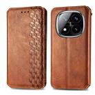 For Xiaomi Redmi Note 14 Pro+ 5G Cubic Grid Pressed Magnetic Leather Phone Case(Brown) - 2