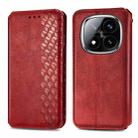 For Xiaomi Redmi Note 14 Pro+ 5G Cubic Grid Pressed Magnetic Leather Phone Case(Red) - 2
