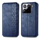 For Xiaomi 15 Cubic Grid Pressed Magnetic Leather Phone Case(Blue) - 2