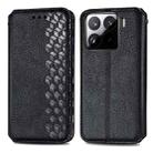 For Xiaomi 15 Cubic Grid Pressed Magnetic Leather Phone Case(Black) - 2