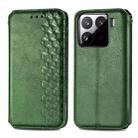 For Xiaomi 15 Cubic Grid Pressed Magnetic Leather Phone Case(Green) - 2