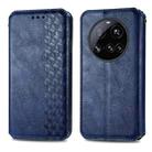 For Xiaomi 15 Ultra Cubic Grid Pressed Magnetic Leather Phone Case(Blue) - 2