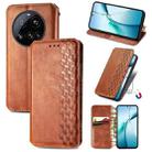 For Xiaomi 15 Ultra Cubic Grid Pressed Magnetic Leather Phone Case(Brown) - 1