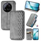For Xiaomi 15 Ultra Cubic Grid Pressed Magnetic Leather Phone Case(Gray) - 1