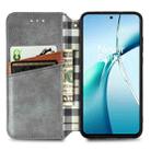 For Xiaomi 15 Ultra Cubic Grid Pressed Magnetic Leather Phone Case(Gray) - 3
