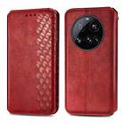 For Xiaomi 15 Ultra Cubic Grid Pressed Magnetic Leather Phone Case(Red) - 2