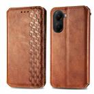 For Xiaomi Poco X7 Pro Cubic Grid Pressed Magnetic Leather Phone Case(Brown) - 2