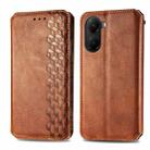 For Redmi Turbo 4 Cubic Grid Pressed Magnetic Leather Phone Case(Brown) - 2