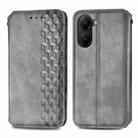For Redmi Turbo 4 Cubic Grid Pressed Magnetic Leather Phone Case(Gray) - 2