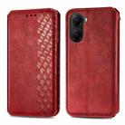 For Redmi Turbo 4 Cubic Grid Pressed Magnetic Leather Phone Case(Red) - 2