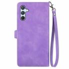 For Samsung Galaxy A36 5G Embossed Flower Zipper Leather Phone Case(Purple) - 3