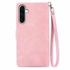 For Samsung Galaxy A26 5G Embossed Flower Zipper Leather Phone Case(Pink) - 3
