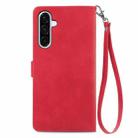 For Samsung Galaxy A26 5G Embossed Flower Zipper Leather Phone Case(Red) - 3