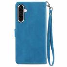 For Samsung Galaxy A26 5G Embossed Flower Zipper Leather Phone Case(Blue) - 3