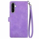 For Samsung Galaxy A26 5G Embossed Flower Zipper Leather Phone Case(Purple) - 3