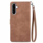 For Samsung Galaxy A26 5G Embossed Flower Zipper Leather Phone Case(Brown) - 3