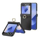 For Samsung Galaxy Z Flip6 5G Starry Sky Plated Ring Case-film Integrated Phone Case(Black) - 1