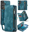 For Samsung Galaxy S25 5G CaseMe 008 Detachable Multifunctional Leather Phone Case(Blue) - 1