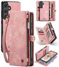 For Samsung Galaxy S25 5G CaseMe 008 Detachable Multifunctional Leather Phone Case(Pink) - 1