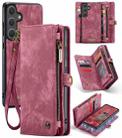 For Samsung Galaxy S25+ 5G CaseMe 008 Detachable Multifunctional Leather Phone Case(Wine Red) - 1