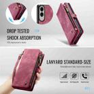 For Samsung Galaxy S25 Edge 5G CaseMe 008 Detachable Multifunctional Leather Phone Case(Wine Red) - 3
