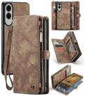 For Samsung Galaxy S25 Edge 5G CaseMe 008 Detachable Multifunctional Leather Phone Case(Brown) - 1