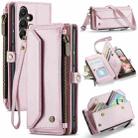For Samsung Galaxy A16 5G CaseMe C36 Card Slots Zipper Wallet RFID Anti-theft Leather Phone Case(Pink) - 1