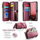 For Samsung Galaxy S25+ 5G CaseMe C36 Card Slots Zipper Wallet RFID Anti-theft Leather Phone Case(Red) - 2